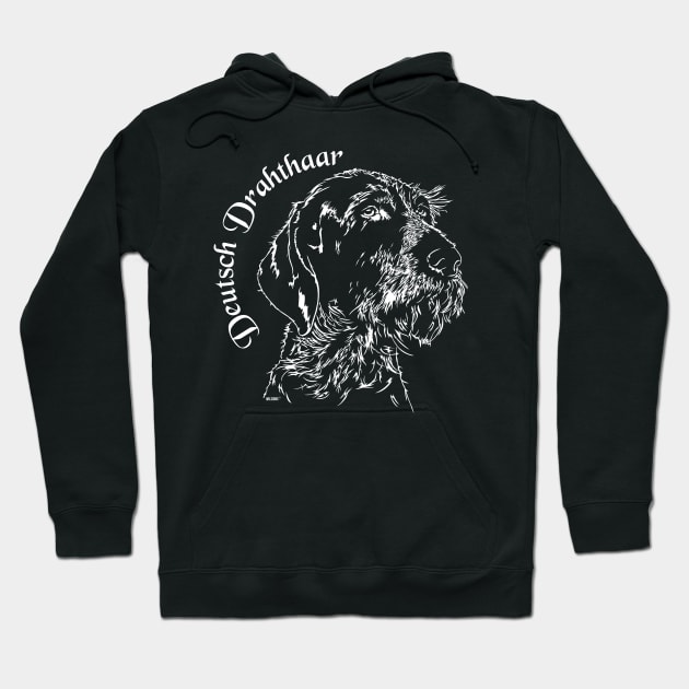 Deutsch Drahthaar Dog Portrait Hoodie by wilsigns